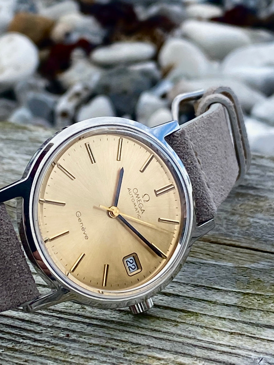 1973 Pristine Omega Genève with Champagne dial. Near NOS – WOFS