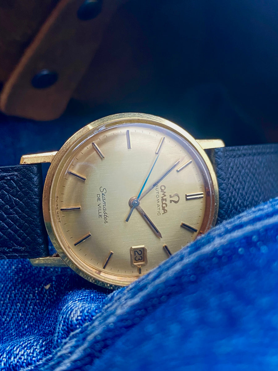 1963 SUPER-Rare Omega Seamaster Deville with 18k gold case AND
