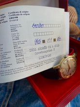 Load image into Gallery viewer, 1955 Longines Conquest original box, paper, strap and buckle *SERVICED*