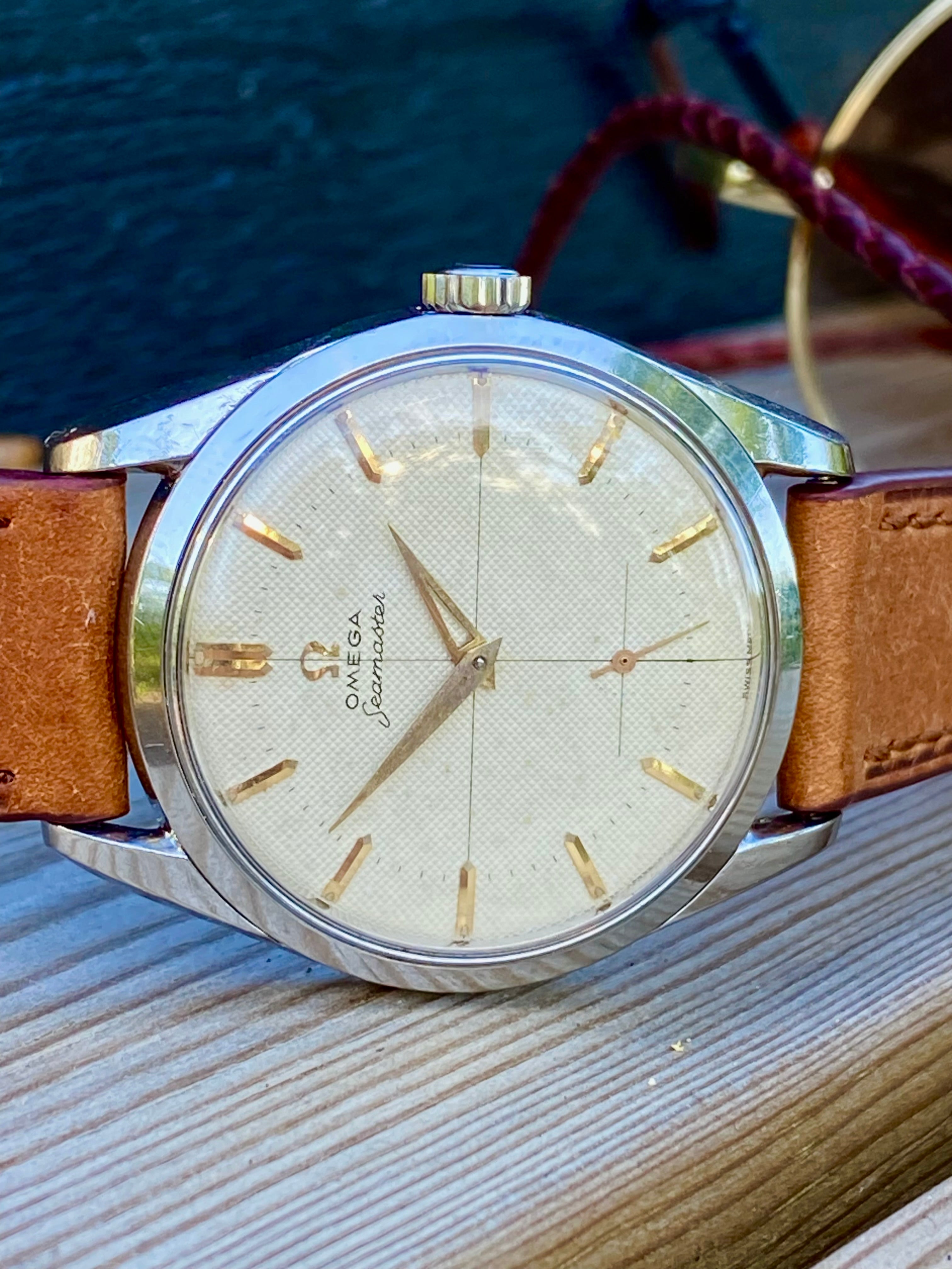 1958 Rare Omega Seamaster, ”honeycomb dial” *SERVICED* – WOFS Watches