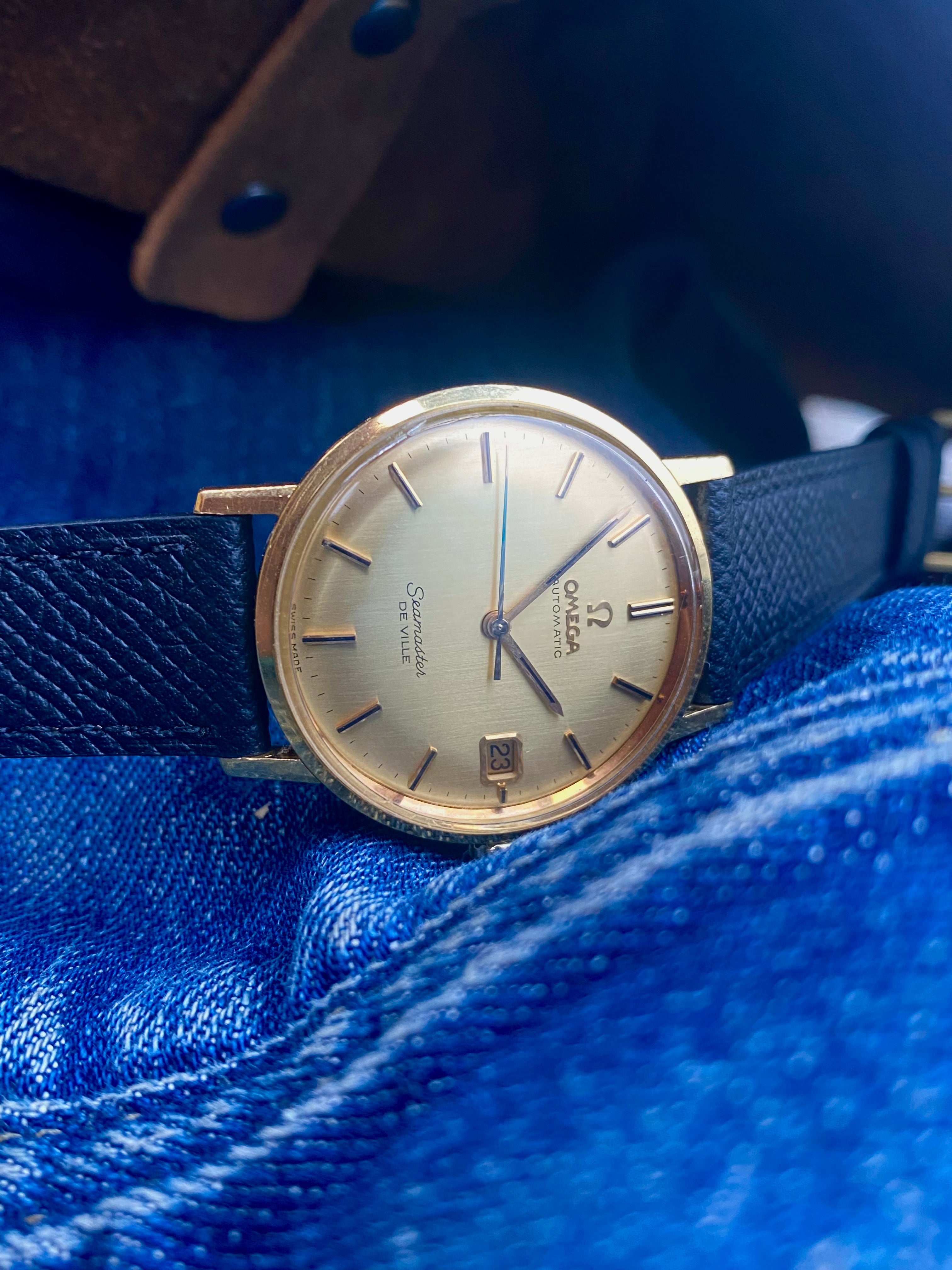 1963 SUPER-Rare Omega Seamaster Deville with 18k gold case AND