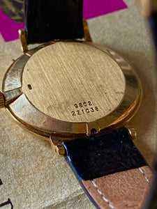 1975 Piaget in 18k solid gold with box, cert and 18k gold Piaget buckle