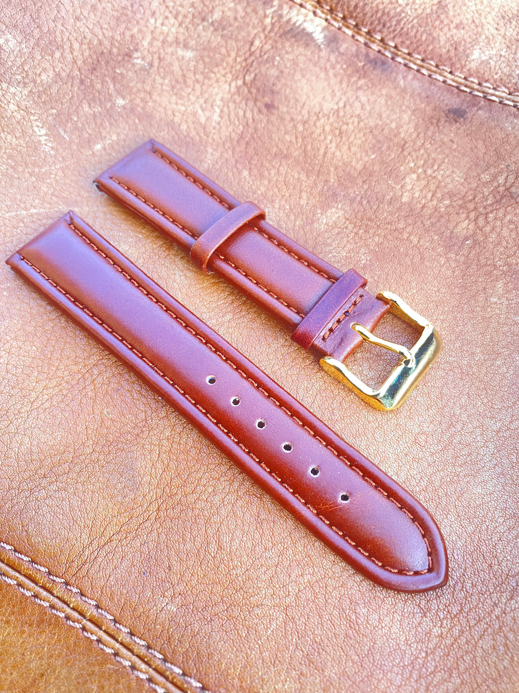 20/18mm NOS leather strap, brown