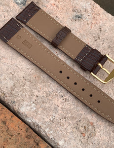 19/16mm dark brown genuin leather strap