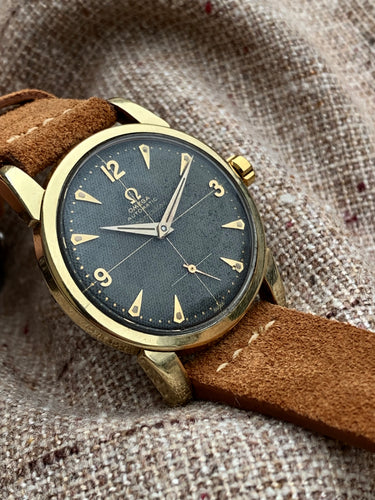 1954 Omega Seamaster with rare black waffle dial