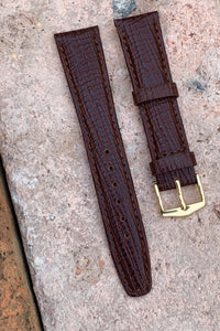 19/16mm dark brown genuin leather strap
