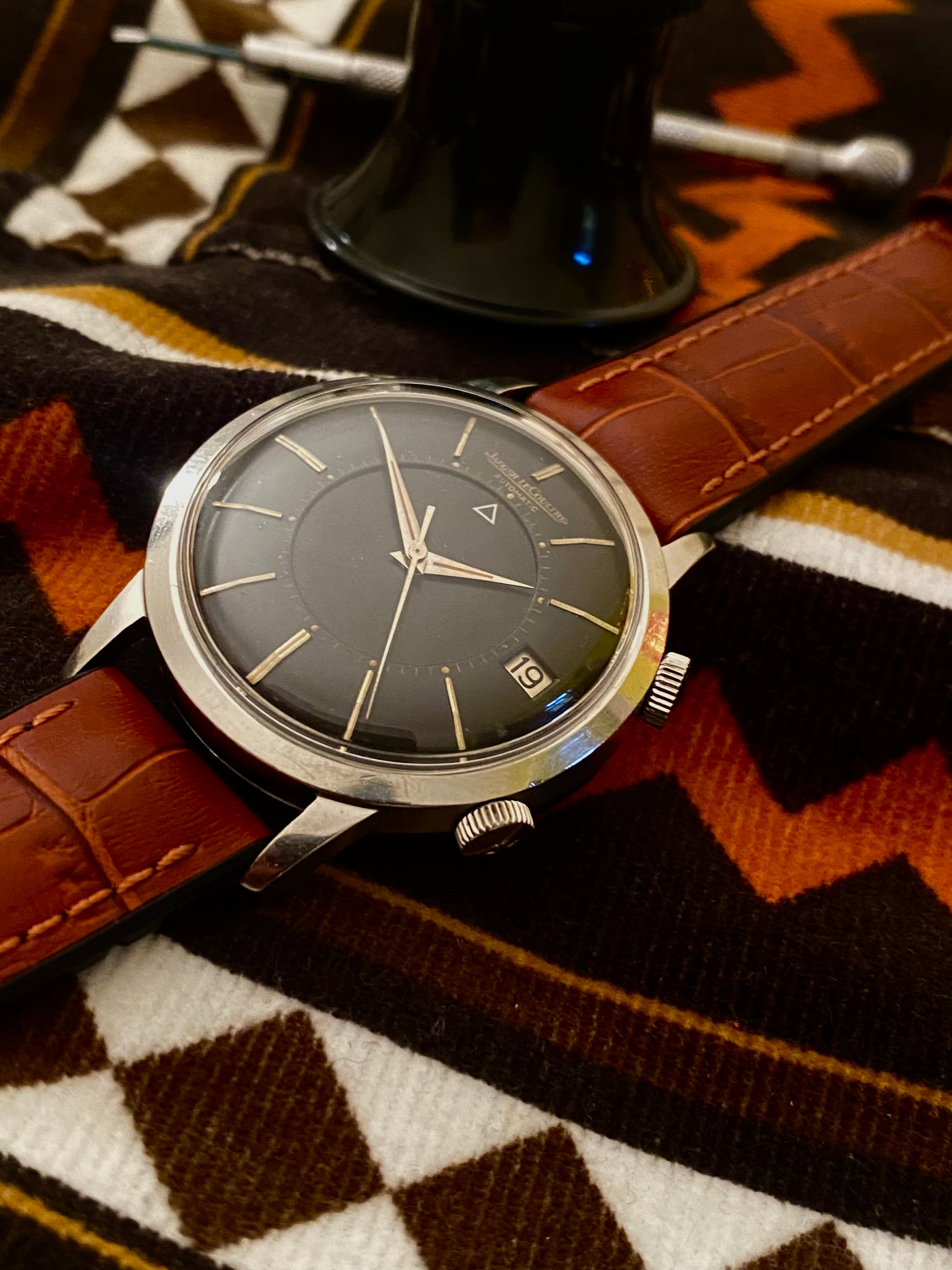 1960 s Black dial Jaeger LeCoultre Memovox ref. E855