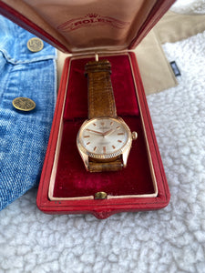 1957 18k gold Rolex Oyster Perpetual box and papers