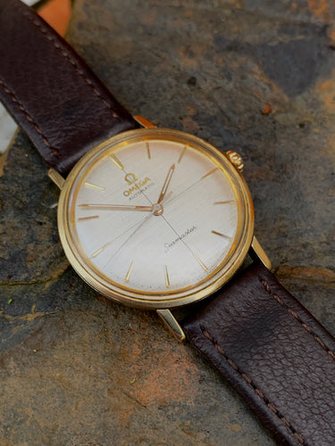 1960's Omega Seamaster with rare linen and crosshair dial