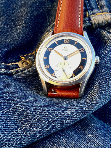 1951 Uncommon Omega ”tuxedo”. Under warranty!