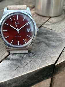 1972 Omega Genève with an uncommon red dial