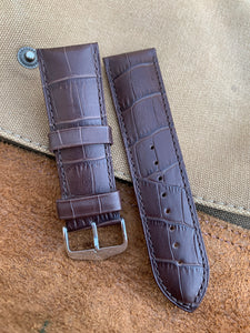 26mm/24mm HIRSCH "Duke" Alligator-Embossed Calfskin