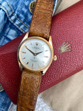 Load image into Gallery viewer, 1957 18k gold Rolex Oyster Perpetual box and papers