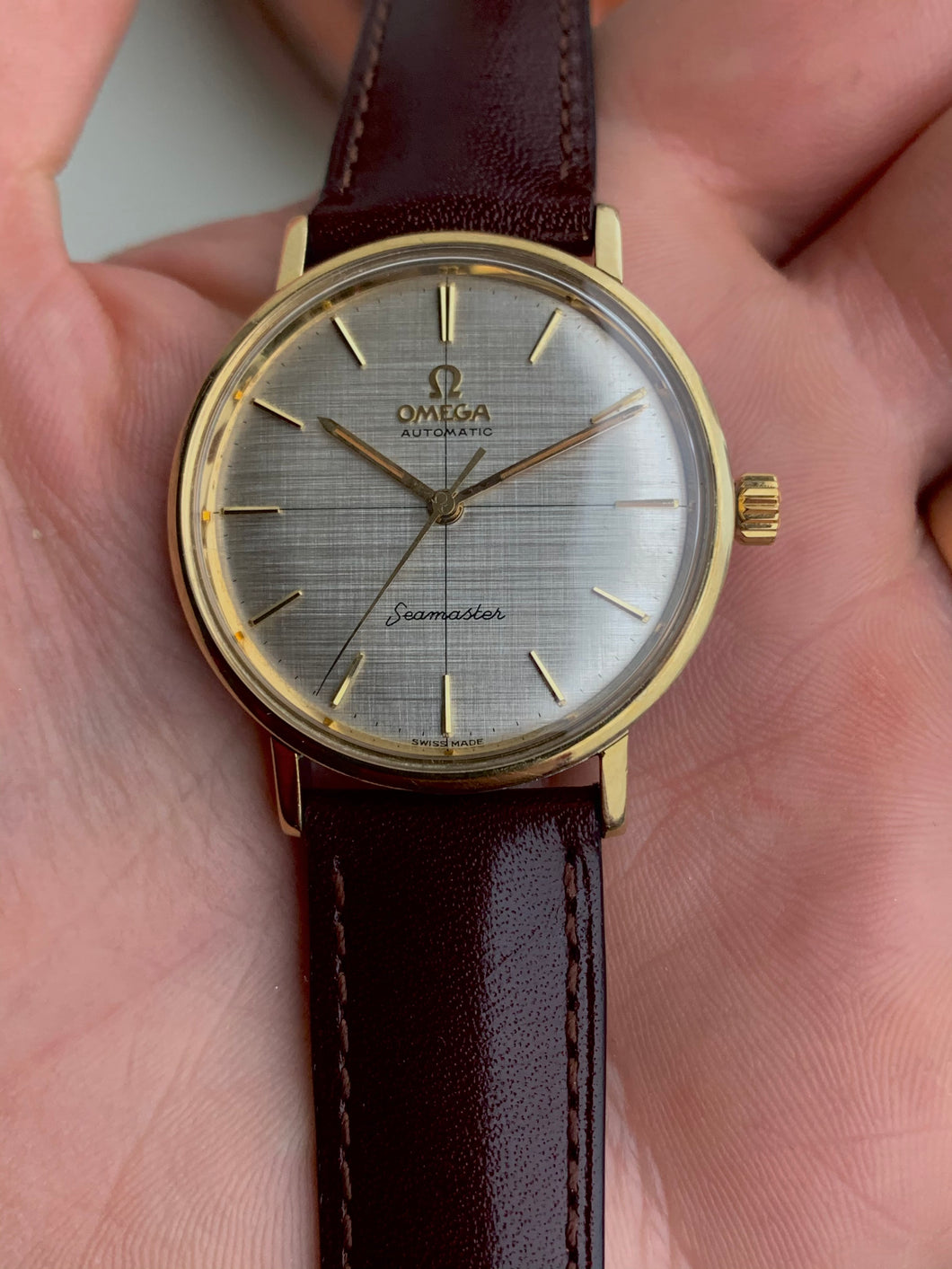 1959 Rare Omega Seamaster with linen dial and crosshair *SERVICED*